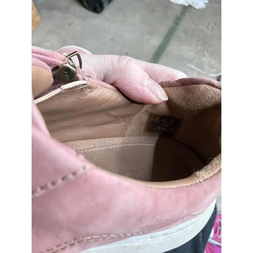 Clarks Nalle Zip Womens Casual Sneaker Rose Suede US Size 7